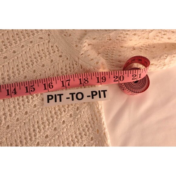 Talbots Women's Ivory Crochet Sweater Size X - Picture 9 of 13